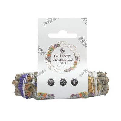 Good Energy White Sage Smudge Stick 10 cm with Label