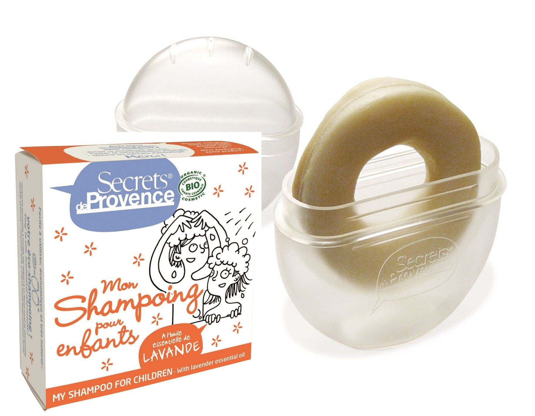 Combinazione e confezione di shampoo solido per bambini