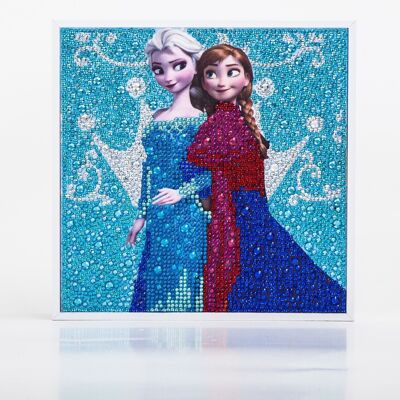 Peinture diamant "Elsa et Anna", 20x20 cm, forets spéciaux