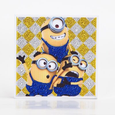 Diamond Painting Minions, 20x20 cm, Spezialbohrer