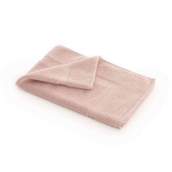 Tapis de bain 100% coton peigné 650 gr. Rose clair 2