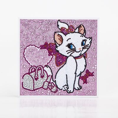 Cuadro de diamantes "Marie la gatita", 20x20 cm, Taladros especiales