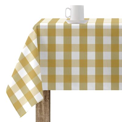 Resin stain-resistant tablecloth Mustard Checks