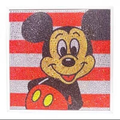 Cuadro Diamante Mickey Mouse, 20x20 cm, Taladros Especiales