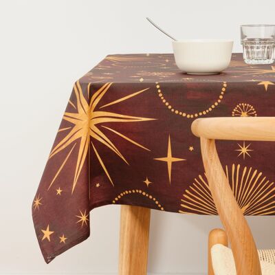 Christmas Sky Red stain-resistant resin tablecloth