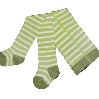 Tights for baby and kids >> Green stripes