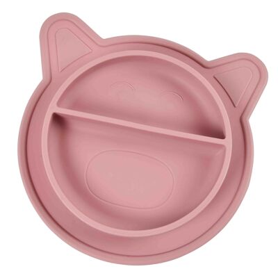 Assiette en silicone LFGB, vieux rose