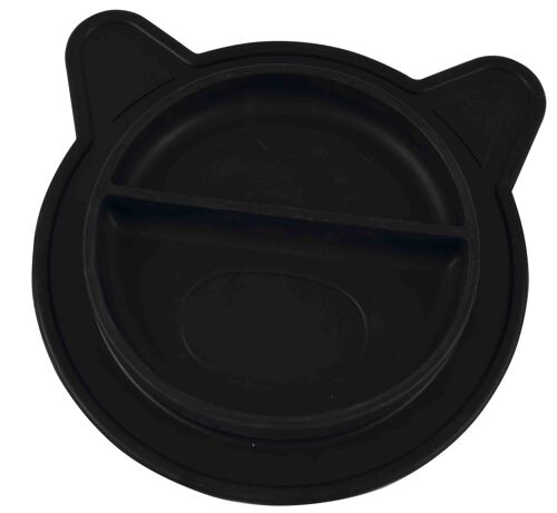 Plate with divider, black