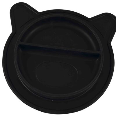 Plate with divider, black