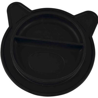 Plate with divider, black