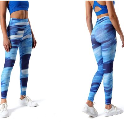 Linear blue sports tights