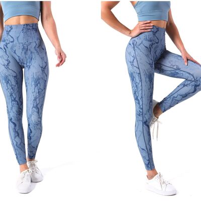 Blue printed sports mesh