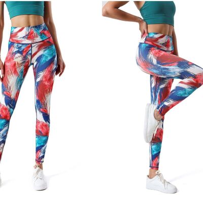 Red and blue printed sports mesh