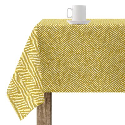 Alejandria Mustard stain-resistant resin tablecloth