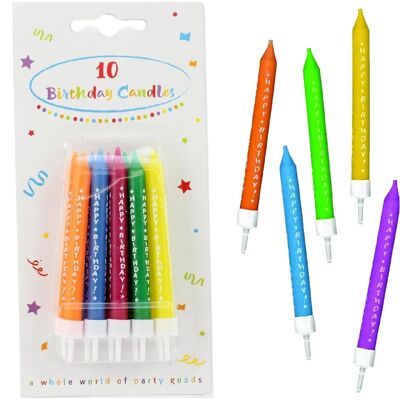 10 Velas de Cumpleaños “Feliz Cumpleaños”