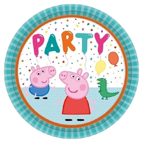 8 Assiettes Rondes Papier Peppa Pig