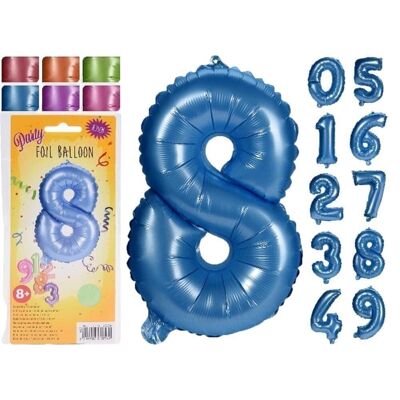 Blauer Zahlenballon 35 cm
