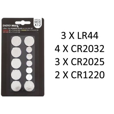 Blister pack of 12 Button Batteries