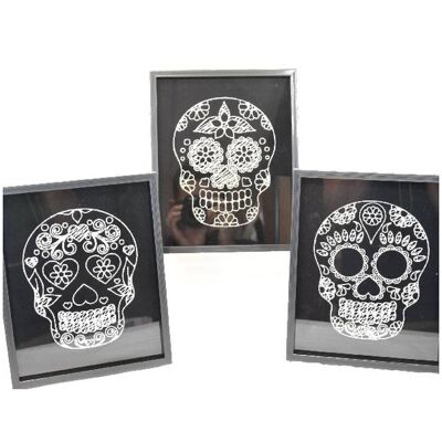 Glitter Skull Frame 22X27Cm