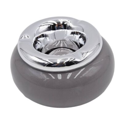 Ashtray With Silver Lid 11Cm