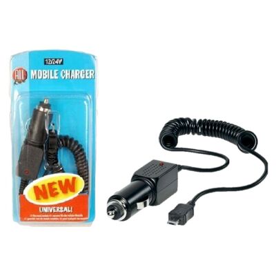 Caricabatterie per accendisigari da auto micro USB 12/24V