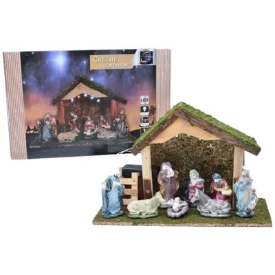 Luminous Nativity Scene 8 Santons