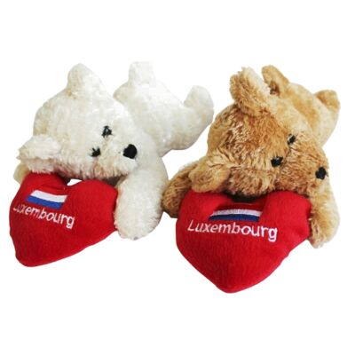Teddybär auf Luxemburg-Kissen 20 cm