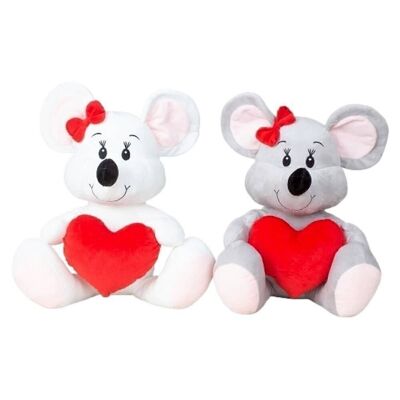 Plush Mouse With Heart 23Cm