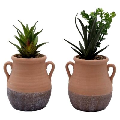 Vaso in terracotta per piante artificiali