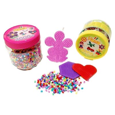 Jar of 4000 Beads + 3 Hama Shapes