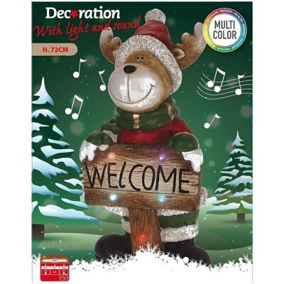 Christmas Reindeer “Welcome” Led 65 Cm