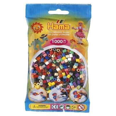 Beutel mit 1000 Hama-Bügelperlen in 22 Farben