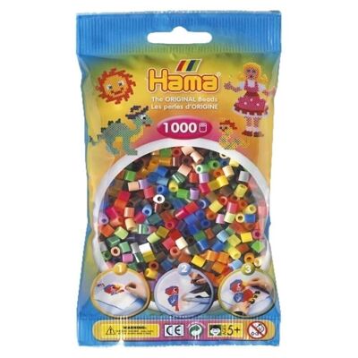 Beutel mit 1000 Hama-Bügelperlen in 48 Farben