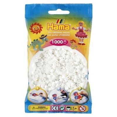 Bag of 1000 White Hama Ironing Beads