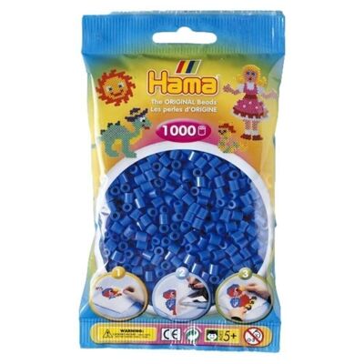 Bag of 1000 Hama Ironing Beads Blue