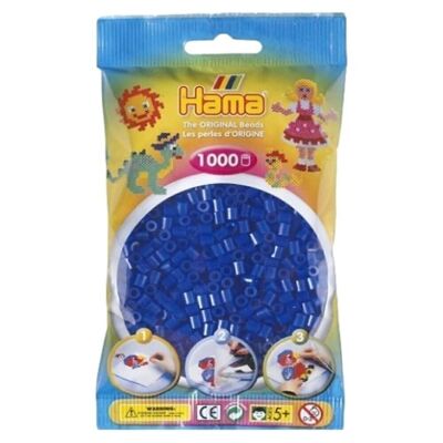 Confezione da 1000 perline da stiro Hama blu neon