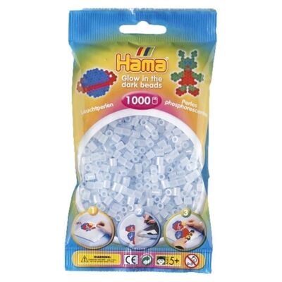 Bag of 1000 Hama Ironing Beads Phosphorescent Blue