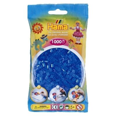 Confezione da 1000 perline da stiro Hama blu trasparenti