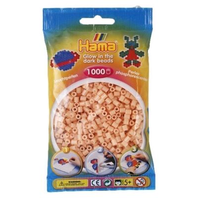 Bag of 1000 Hama Ironing Beads Flesh Phosphorescent