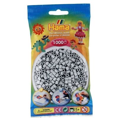 Beutel mit 1000 hellgrauen Hama-Bügelperlen