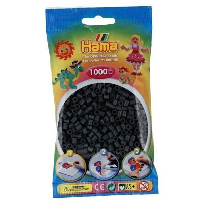 Beutel mit 1000 dunkelgrauen Hama-Bügelperlen