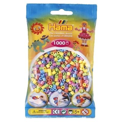 Bag of 1000 Mixed Hama Pastel Ironing Beads