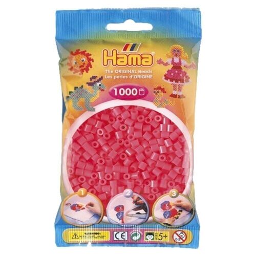 Sac 1000 Perles à Repasser Hama Rouge Fluo