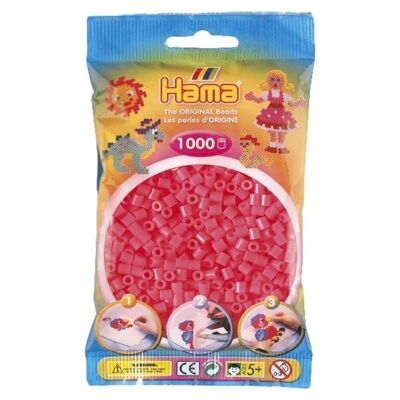 Confezione da 1000 perline da stiro Hama rosso neon
