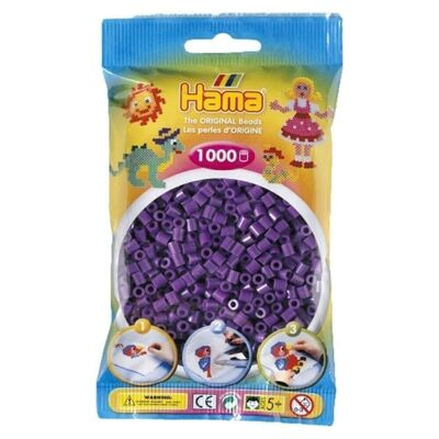 Bag of 1000 Purple Hama Ironing Beads