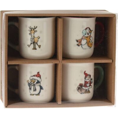 Set 4 Christmas Mugs 200Ml