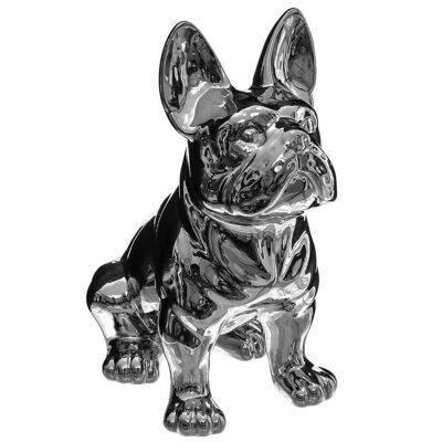 Statue Bulldog Argent 22 Cm