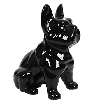 Statue Bulldog Céramique Noir 30cm 2