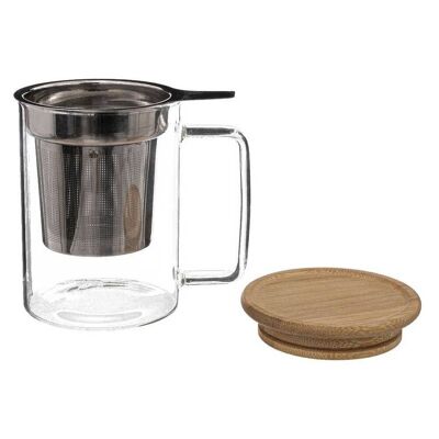 Bamboo & Glass Tea Pot 45Cl