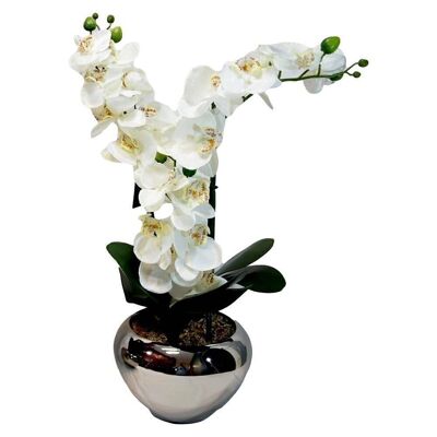 Florero de orquídeas artificiales